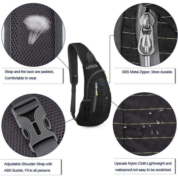 Sling Bags Men and Women Shoulder Backpack Small Crossbody Chest Sling Backpack - Picture 4 of 7